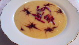 Суп-пюре из айвы с бальзамическим уксусом