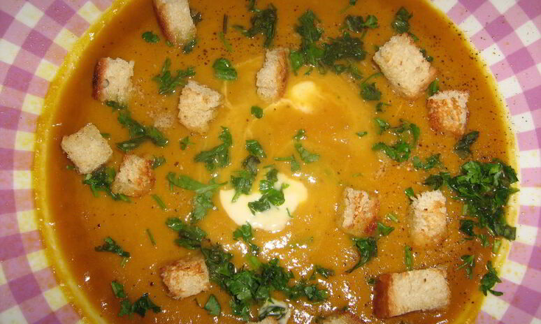 Рецепт суп-пюре из баклажанов и тыквы