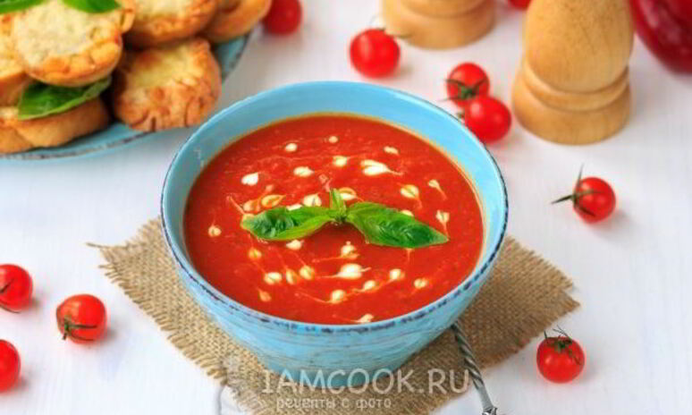 Рецепт суп-пюре из печеных томатов