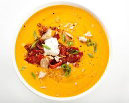 Суп-пюре из сладкого картофеля с маскарпоне