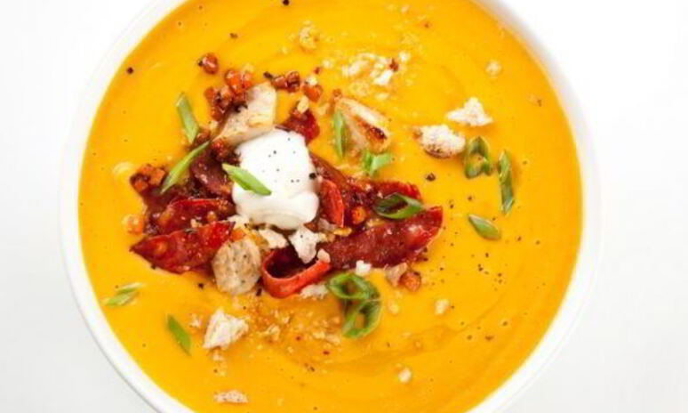 Рецепт суп-пюре из сладкого картофеля с маскарпоне