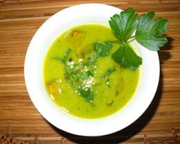 Суп-пюре из тыквы и горошка