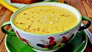 Суп-пюре из тыквы с тахиной