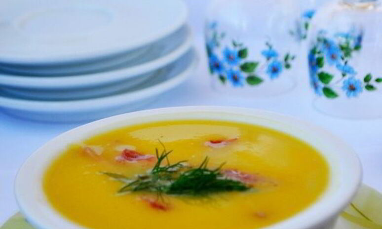 Рецепт суп-пюре овощной с ветчиной