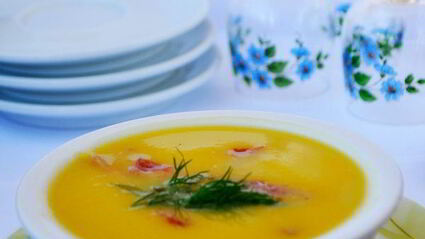 суп-пюре овощной с ветчиной