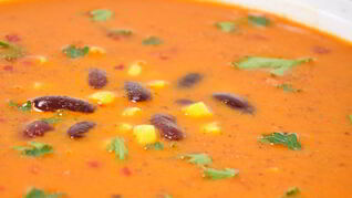 Суп-пюре с консервированной фасолью и томатами