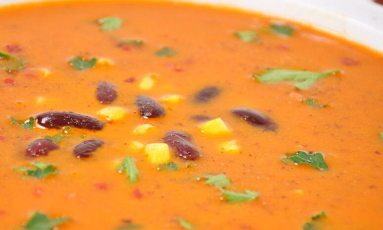 Рецепт суп-пюре с консервированной фасолью и томатами