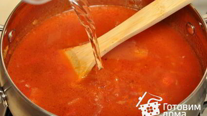 суп-пюре с консервированной фасолью и томатами