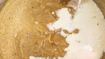 суп-пюре с куриной печенкой и цуккини