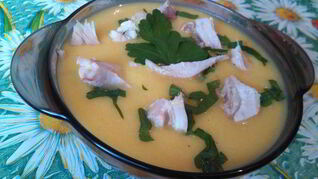 Суп-пюре с тыквой и курицей