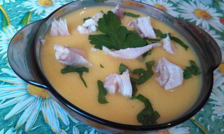 Рецепт суп-пюре с тыквой и курицей