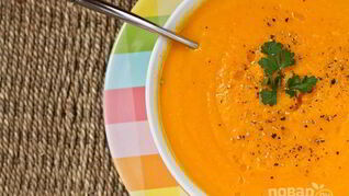 Суп-пюре с яблоками и морковью