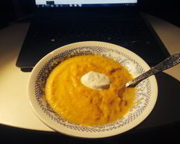 Тыквенный суп-пюре с имбирем и морковью