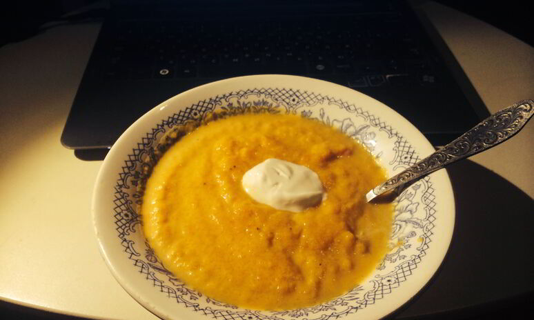 Рецепт тыквенный суп-пюре с имбирем и морковью