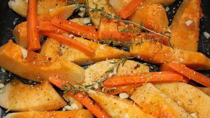 тыквенный суп-пюре с манго и зеленым чаем