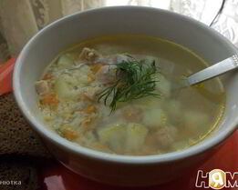 Суп рисовый с мясом курицы