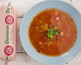 Суп с колбасой