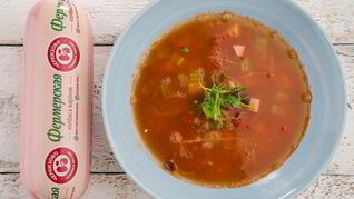 Суп с колбасой