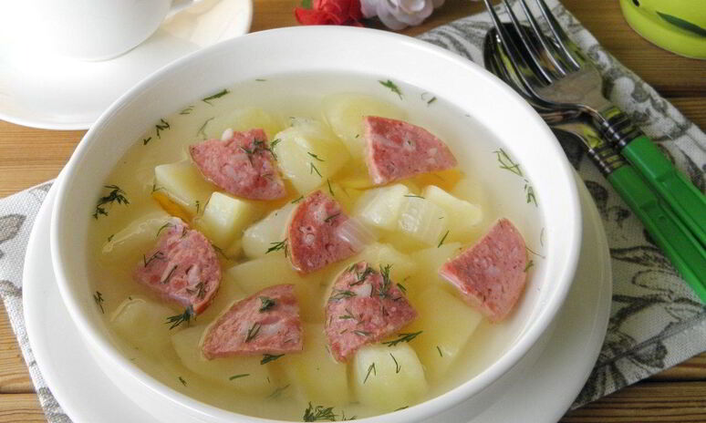 Рецепт суп с копченой колбасой