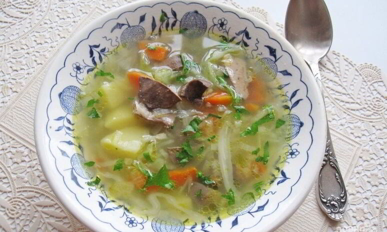 Рецепт суп с куриной печенью