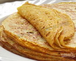 Блинчики на кефире с кипятком тонкие