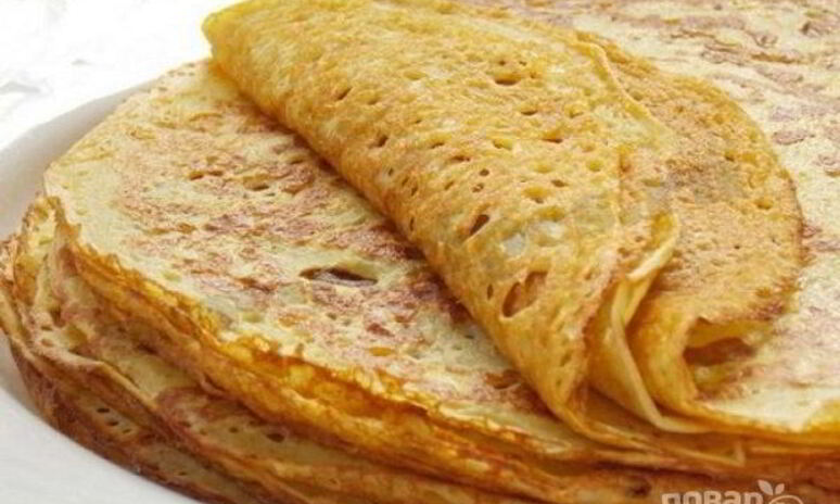 Рецепт блинчики на кефире с кипятком тонкие