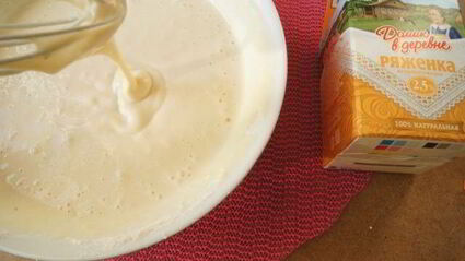 блинчики на ряженке с куриным припеком