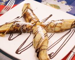 Блинчики с бананом и шоколадом