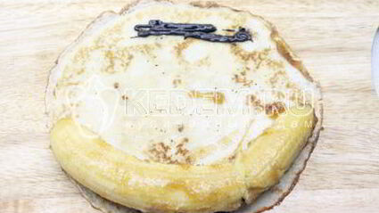 блинчики с бананом и шоколадом