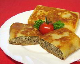 Блинчики с говяжьей печенью