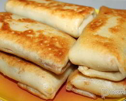 Блинчики с начинкой из говяжьего сердца