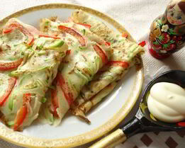 Блины с кабачками и болгарским перцем