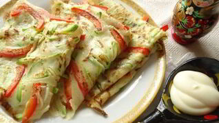 Блины с кабачками и болгарским перцем