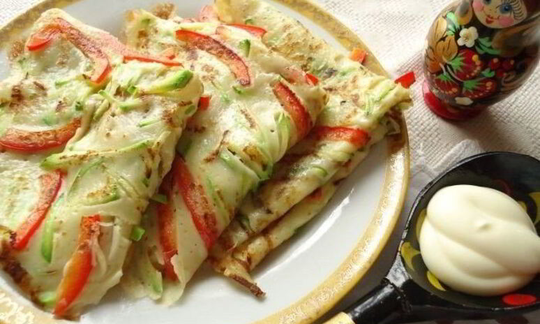 Рецепт блины с кабачками и болгарским перцем