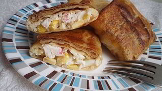 Блины с крабовыми палочками