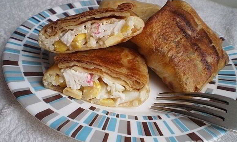 Рецепт блины с крабовыми палочками