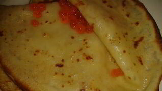 Блины с красной икрой