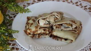 Блины с курицей и грибами