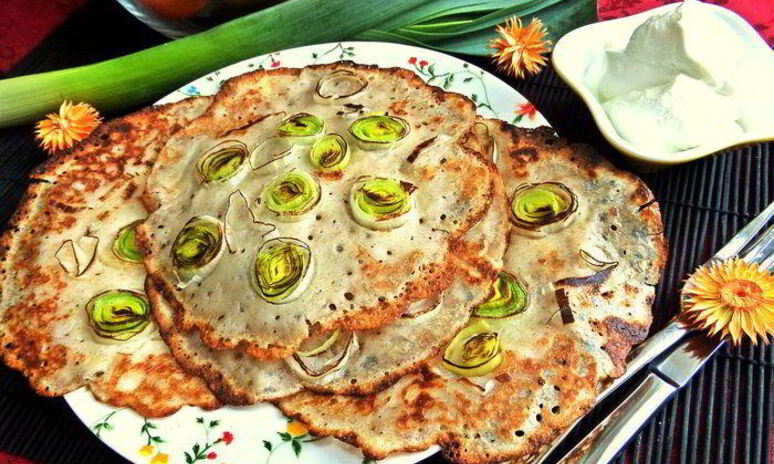 Рецепт блины с луковым припеком