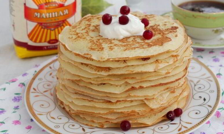 Рецепт блины с манной крупой