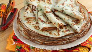 Блины с припеком из сыра и зелени