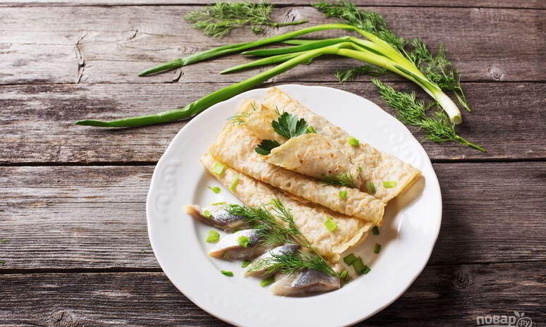 Рецепт блины с селедкой