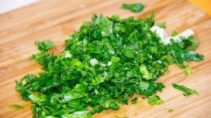 блины с зеленью