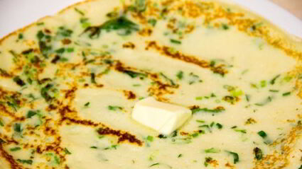 блины с зеленью