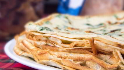 блины с зеленью