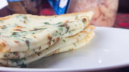 блины с зеленью