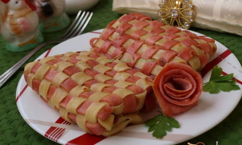 Рецепт плетеные блинчики с гречневой начинкой