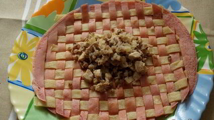 плетеные блинчики с гречневой начинкой