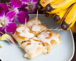 Тайские блинчики роти с бананом