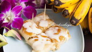Тайские блинчики роти с бананом